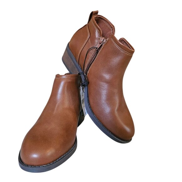 Lane Bryant Dream Cloud Side-Dip Ankle Boot Women's SZ 8.5W Cognac Zipper NWT - Picture 1 of 12